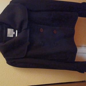 LIKE NEW Loft Cropped Short Black Peacoat Size XS X-Small